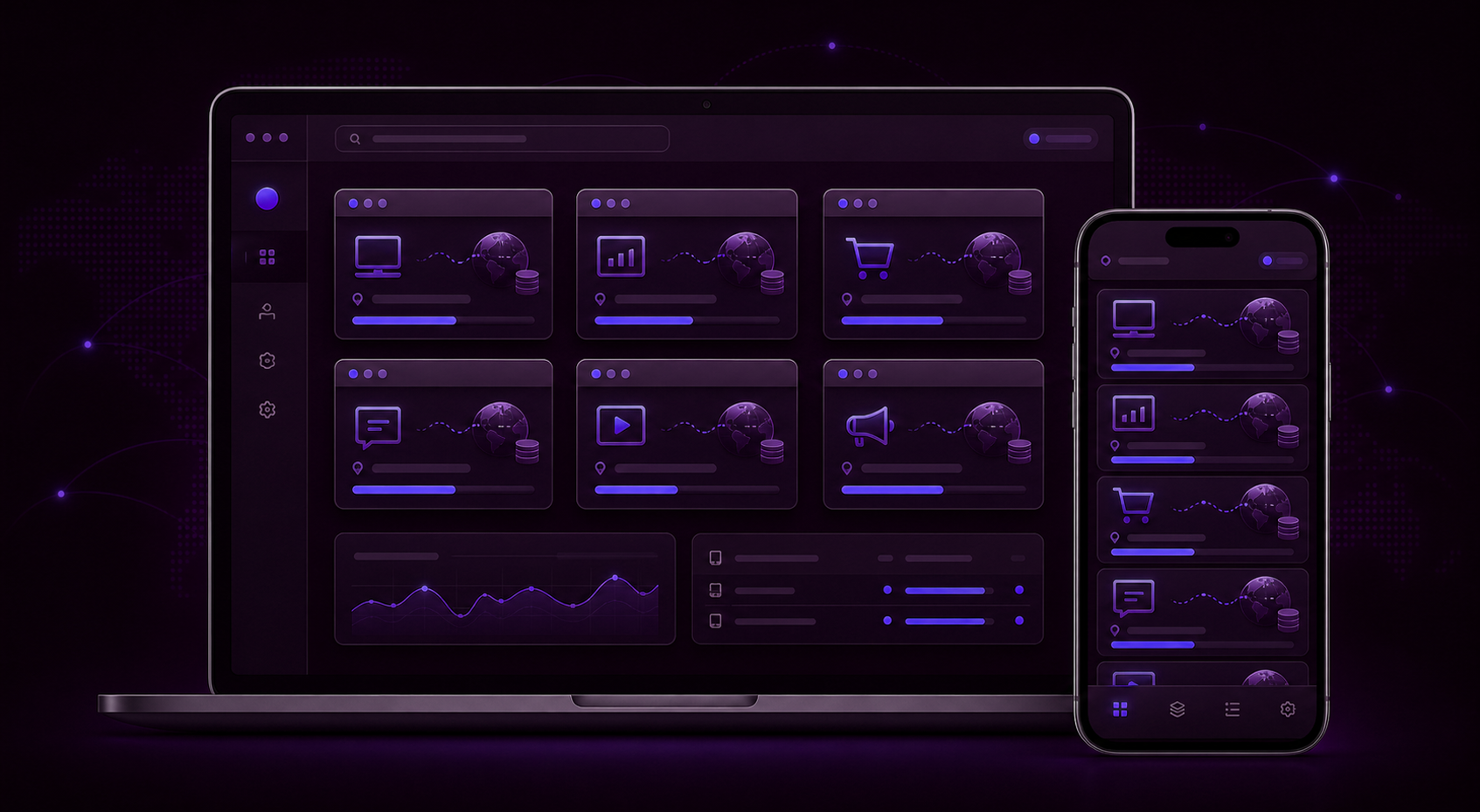 TREJJ Desk dashboard displayed on a laptop and phone